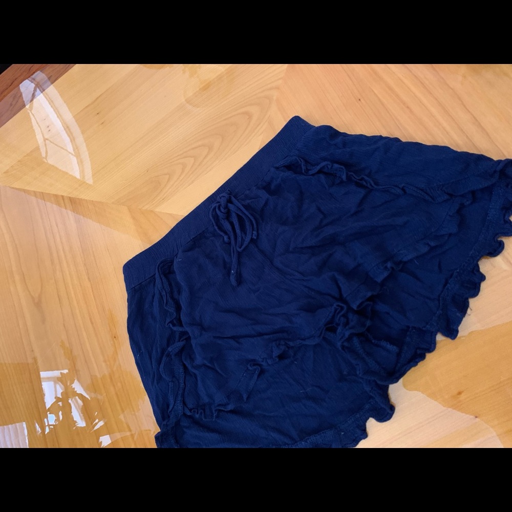 Blue ruffle shorts